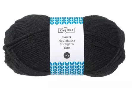 Kehrä Lauri Neulelanka musta 100 g - Neulelangat ja virkkuulangat - 6430041943129 - 1