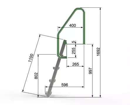 Laituritikas käännettävä, 4-ask. - Muut veneilytarvikkeet - 6438168104119 - 2