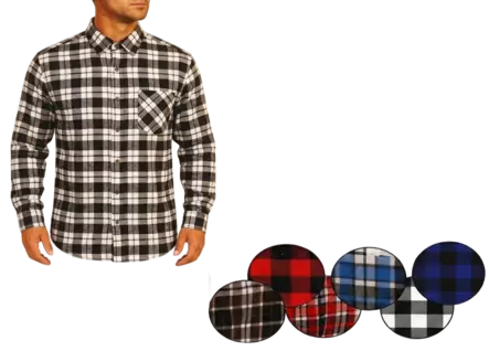 Miesten Flanellipaita Basic värimix useita kokoja - Miesten pitkähihaiset paidat - 0000000007149 - 1