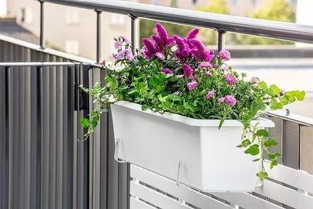 Parvekelaatikon tukiraudat valkoinen - Kukkalaatikot - 7310542640019 - 2