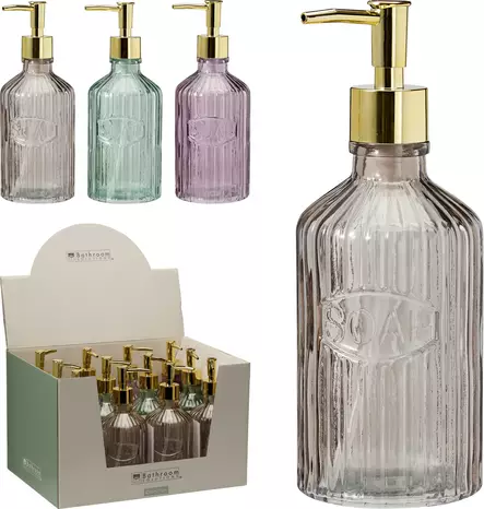 Pumppusaippuapullo lasia 450ML - Kylpyhuoneen piensisustustuotteet - 8721037539579 - 1