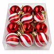 Joulukuusenpallot 3 cm 12 kpl – punainen / punavalkoinen - Joulukuusen koristeet - 6438506024949 - 1