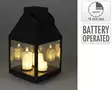 Lyhty 3 Led kynttilällä musta - LED lyhdyt - 8721037094559 - 2
