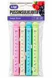 Pussinsulkijat päiväysmerkinnöillä 4 kpl – 16 cm, pastellivärit - Pakastuspussit ja kertakäyttörasiat - 6438506027889 - 1