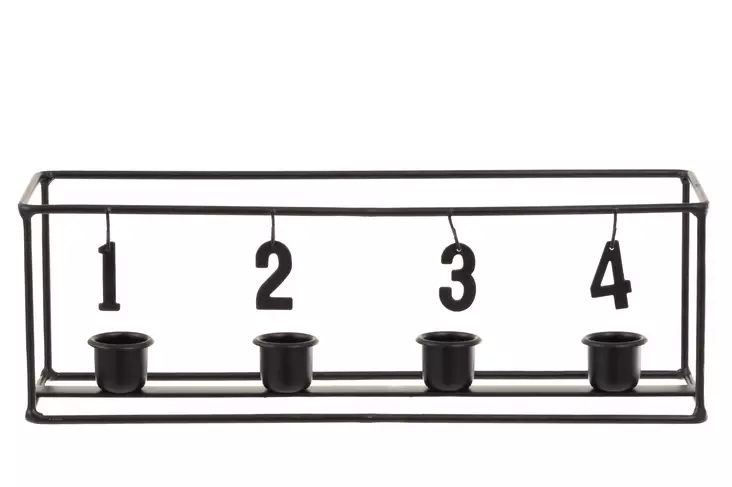 4Living Adventtikynttelikkö musta - Kynttilänjalat ja tuikkukipot - 6410416007649 - 1