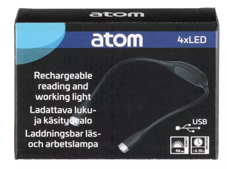 Atom Luku- ja käsityövalo 4xLED ladattava - Pöytävalaisimet - 6410416296739 - 1