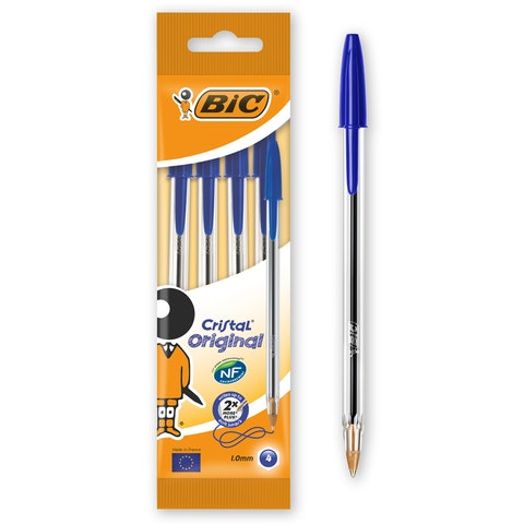 BIC KUULAKYNÄ CRISTAL 4 KPL - Kynät ja tussit - 3086121601019 - 1