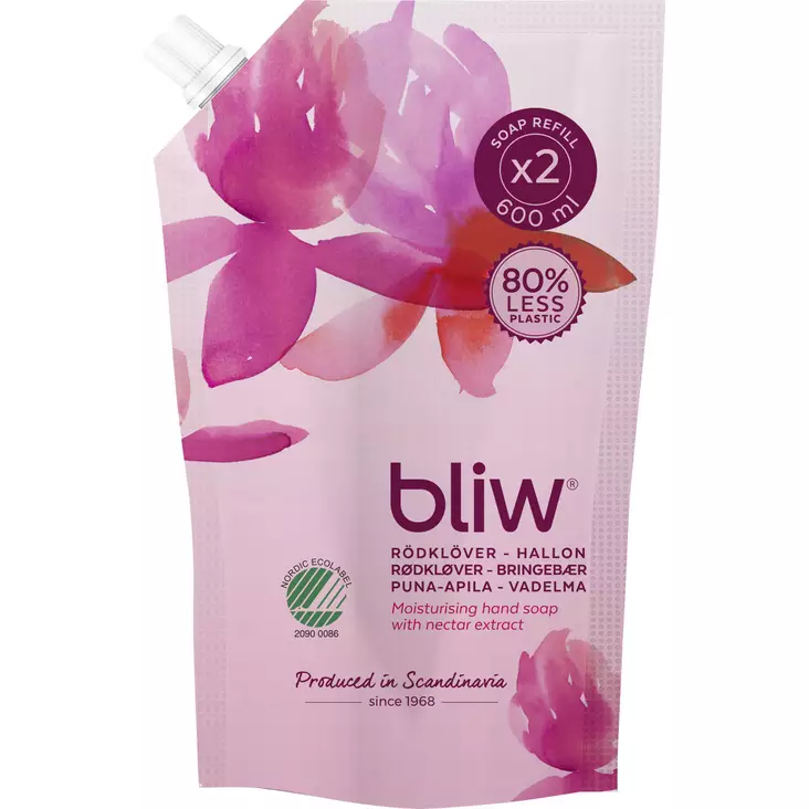 Bliw 600ml Puna-apila täyttöpussi nestesaippua - Käsisaippuat - 7310618426479 - 1