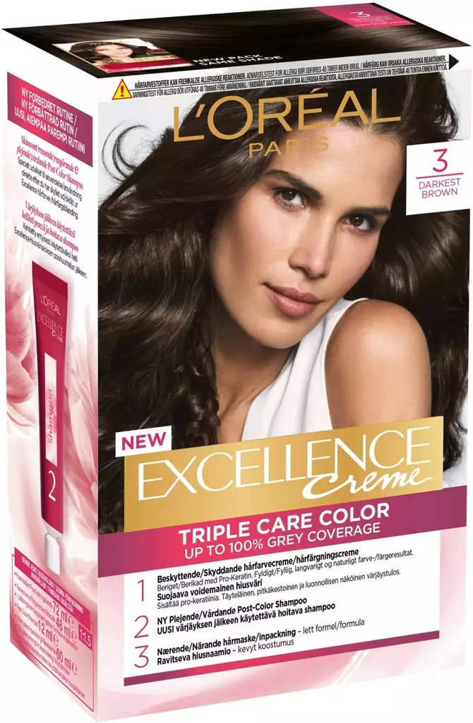 EXCELLENCE 3 DARK BROWN KESTO - Hiusvärit - 5703147063499 - 1