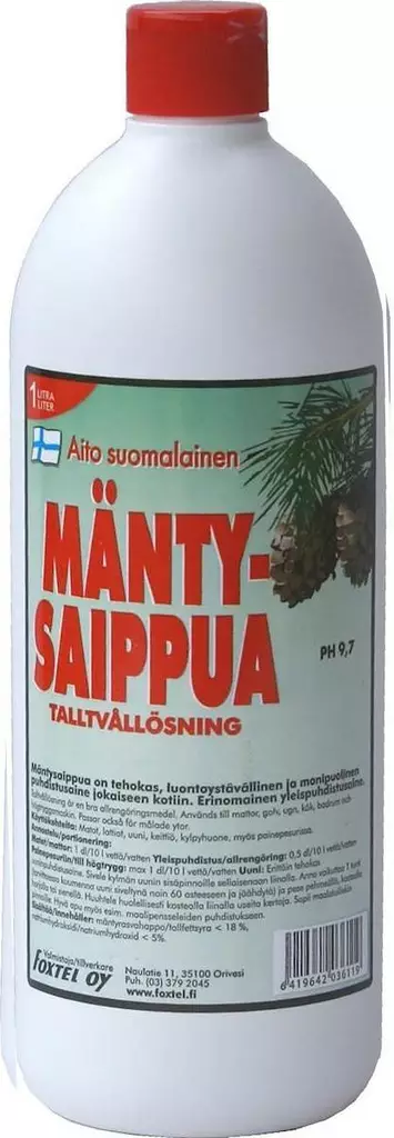Foxtel Mäntynestesaippua 1L, biohajava, ekologinen - Yleispuhdistusaineet - 6419642036119 - 1