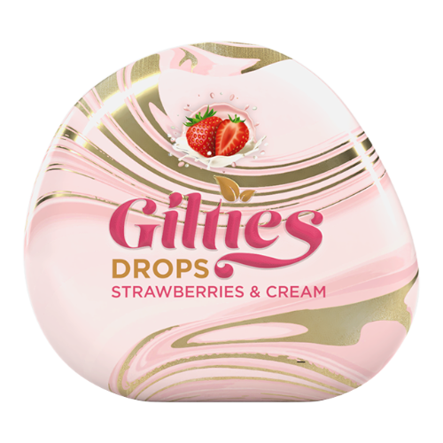 GILTIES DROPS SOUR STRAWBERRIES & CREAM - Purukumit ja pastillit - 6430076690029 - 1