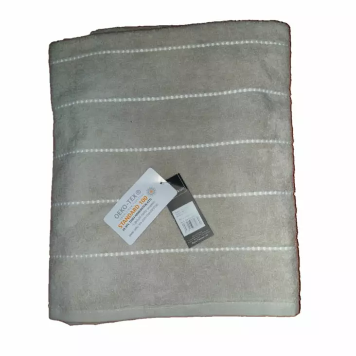 KYLPYPYYHE 90 X 150 cm GREY-WHITE - Käsi- ja kylpypyyhkeet - 6438146335139 - 1