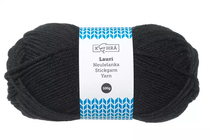 Kehrä Lauri Neulelanka musta 100 g - Neulelangat ja virkkuulangat - 6430041943129 - 1