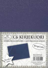 Kirjekuori C6 Kimalle yönsininen 10kpl - Joulukorttiaskartelu - 6417715080229 - 1