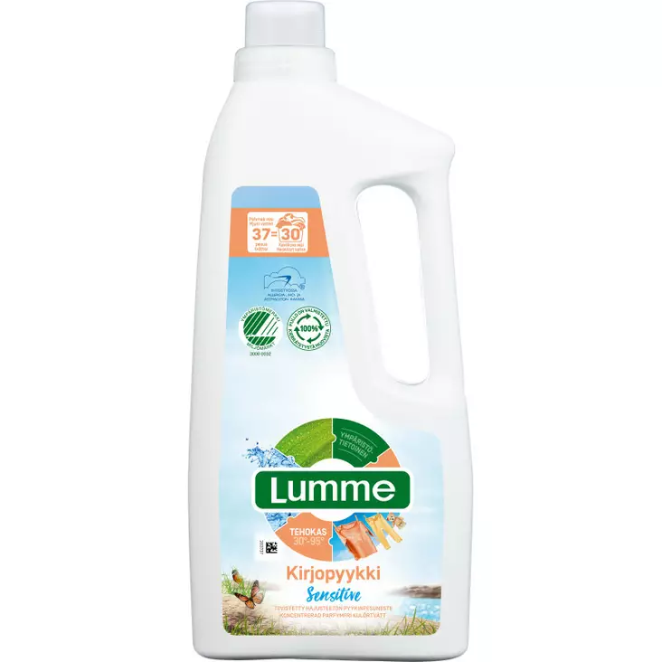 Lumme 1500ml Kirjopyykki Sensitive hajusteeton pyykinpesuneste - Pyykinpesuaineet  - 7046110307649 - 1