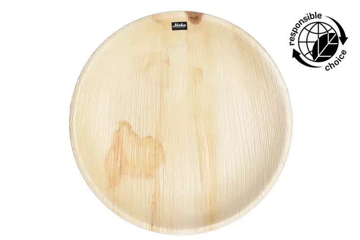 Maku Palmunlehtilautanen pyöreä 25 cm 10kpl - Kertakäyttöastiat ja -välineet - 6410413048089 - 1