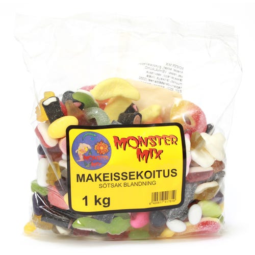 Monster Mix 1 kg - Makeispussit, -patukat ja tikkarit - 6420617417819 - 1