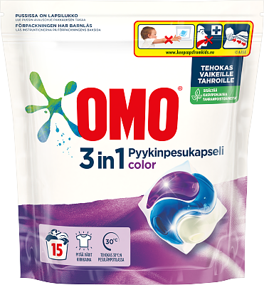 Omo Pyykinpesuainekapseli Color 15 PC - Pyykinpesuaineet  - 8717163673409 - 1