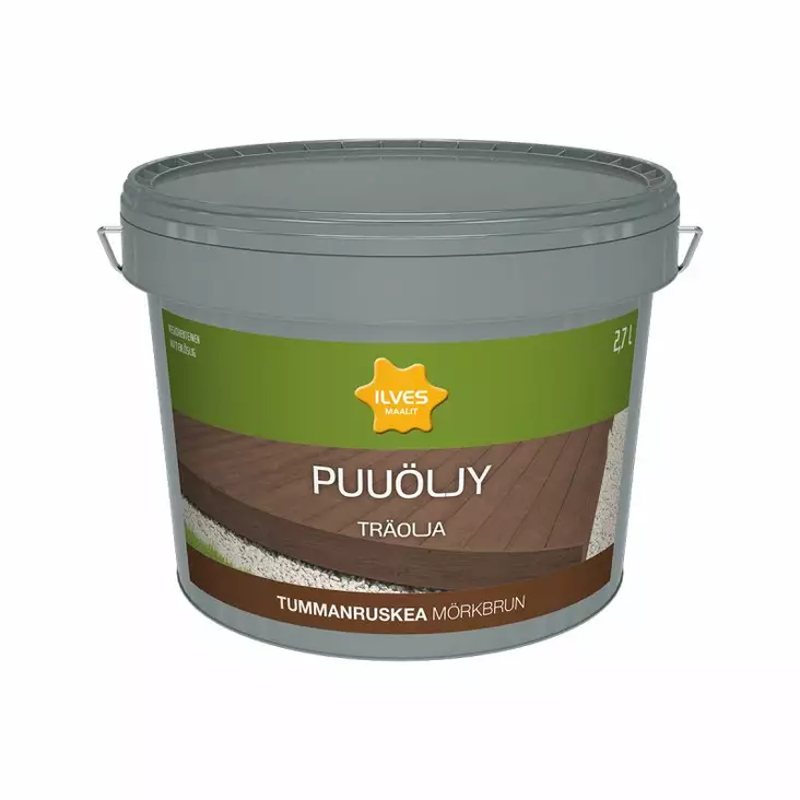 PUUÖLJY ILVES AQUA TUMMANRUSKEA 2,7L - Puuöljyt ja terassin käsittely - 6430026953129 - 1