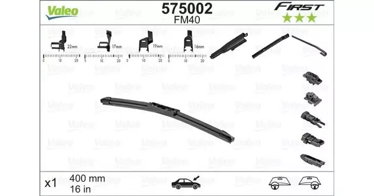 Pyyhkijänsulka 400mm valeo first blade - Tuulilasinpyyhkijät - 3276425750029 - 1