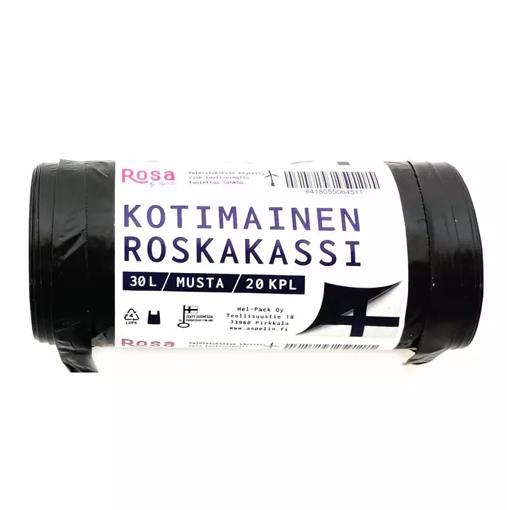 ROSKAKASSI 30L MUSTA - Jätteiden lajittelu - 6418055064719 - 1