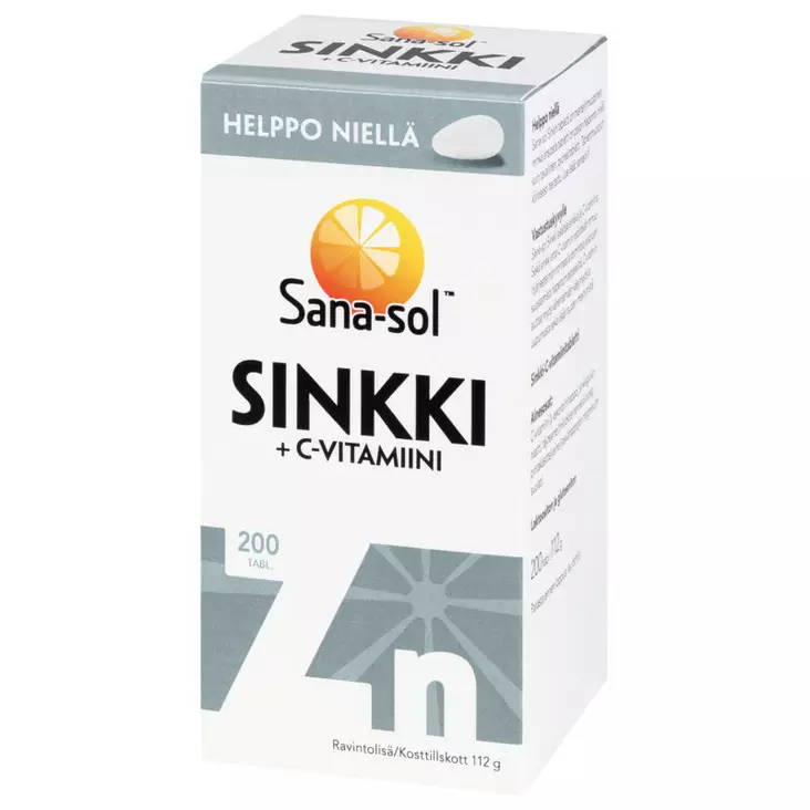 Sana-Sol 200tabl Sinkki+C-vitamiini tabletti - Vitamiinit - 5702071385349 - 1