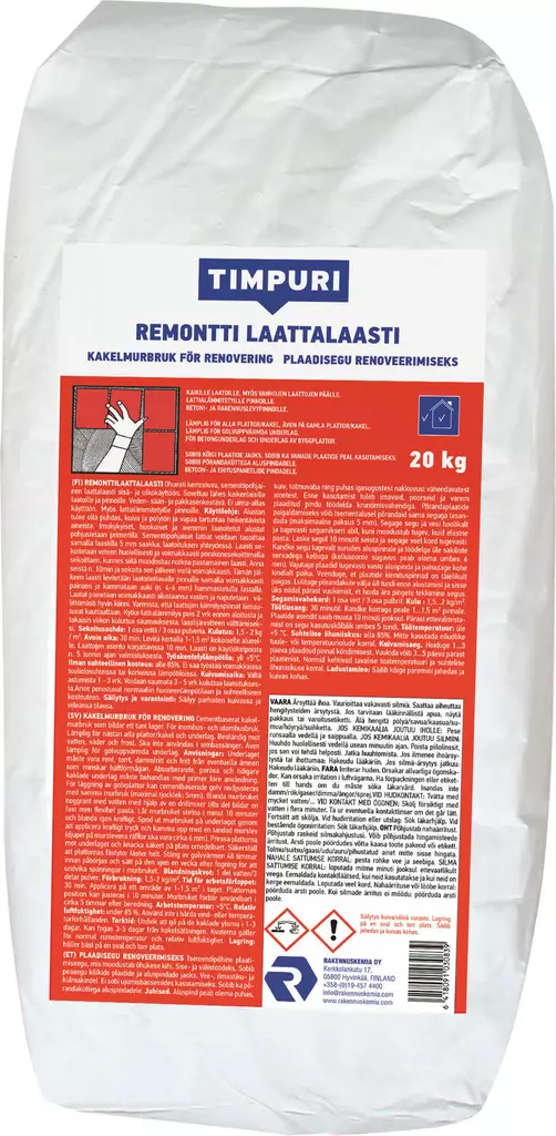 TIMPURI Remontti Laattalaasti 20 kg - Laatoitustarvikkeet - 6418091030839 - 1