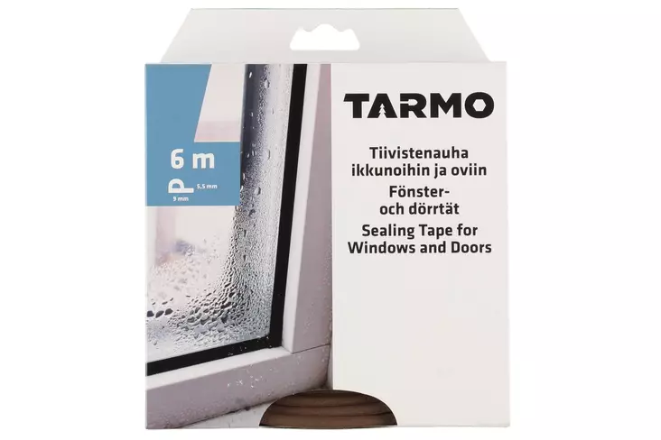 Tarmo Ikkunatiiviste P-profiili ruskea 6 m - Ikkunatiivisteet ja ovitiivisteet - 6410412062529 - 1