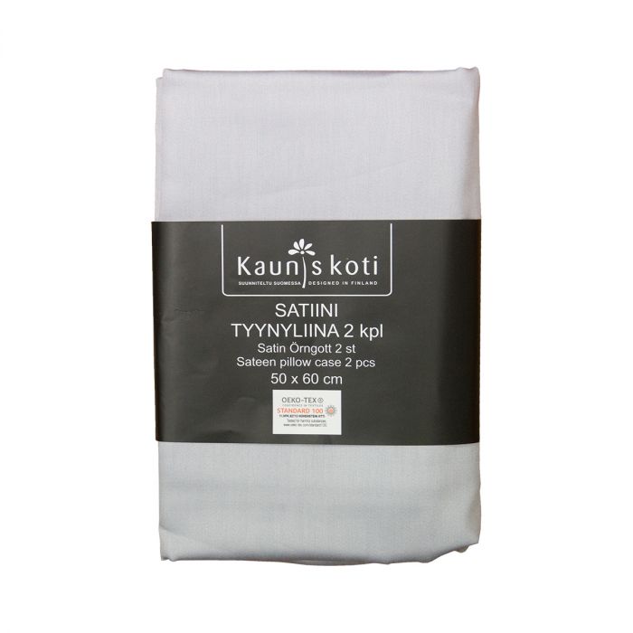 Tyynyliina vaaleanharmaa 50 x 60 cm 2 kpl - Vuodevaatteet - 6418349076169 - 1