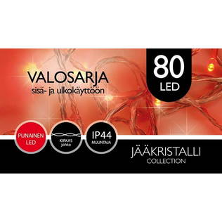 ULKOVALOSARJA 80-LED punainen - Ulkovalosarjat - 6438159052849 - 1