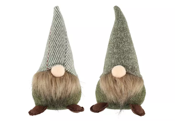 Winteria Tonttu ruskeaparta 23 cm lajitelma - Joulukoristeet - 6410416078069 - 1