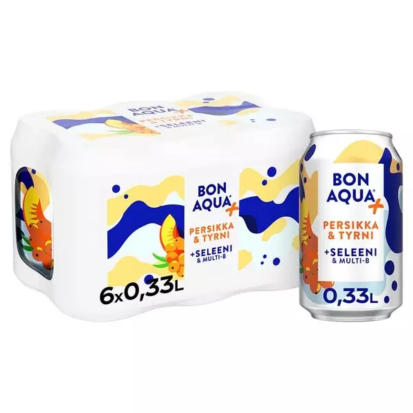 BONAQUA PERSIKKA & TYRNI 6-PACK - Kivennäisvedet - 6415600581639 - 1