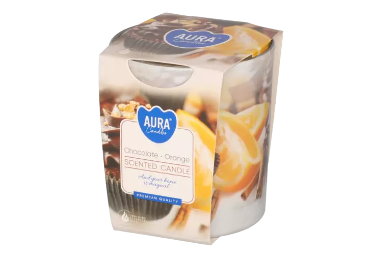 Aura Tuoksulasikynttilä Chocolate-Orange - Pöytäkynttilät ja tuoksukynttilät - 5906927043159 - 1