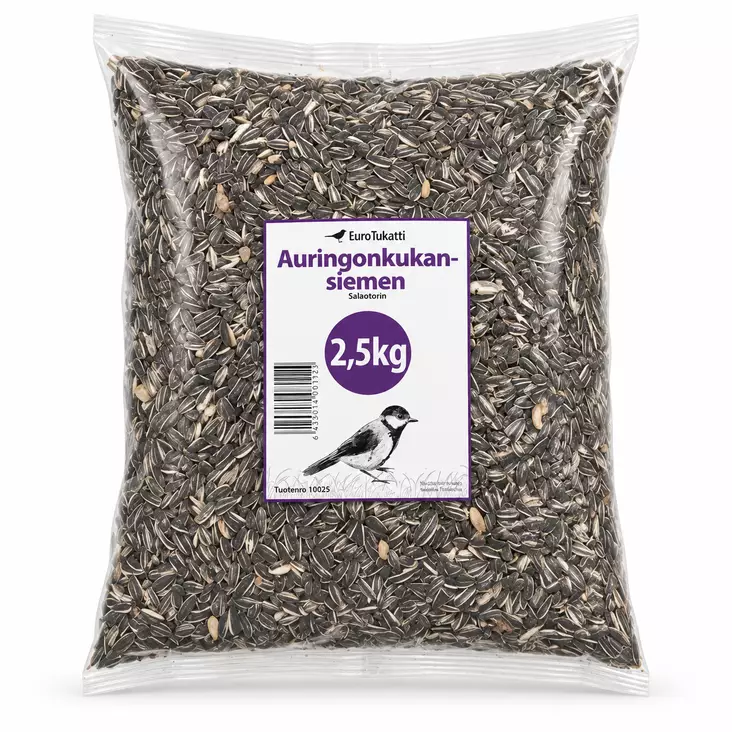 Auringonkukansiemen linnuille 2,5 kg – vaalea raidallinen - Linnunsiemenet - 6420614081129 - 1