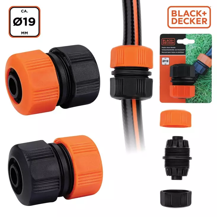 Black & Decker Letkuliitin 3/4" - Puutarhaletkut ja -tarvikkeet - 8711252235899 - 1