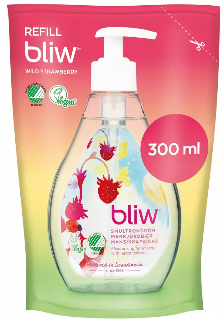 Bliw 300ml Mansikkapaikka täyttöpussi - Käsisaippuat - 7310610029579 - 1