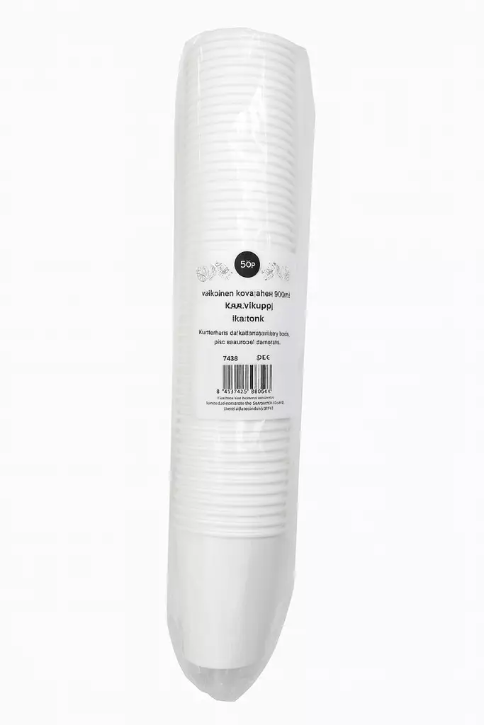 KERTAKÄYTTÖ KUPPI 50 kpl VALKOINEN - Kertakäyttöastiat ja -välineet - 6438159074599 - 1