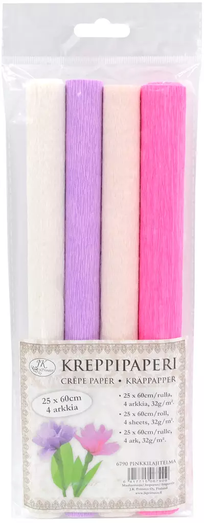 Kreppipaperi pinkkilajitelma 4rll - Tee-se-itse DIY - 6417715067909 - 2