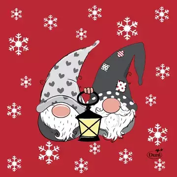 Lautasliina 33x33 Tre Tomtar - Lautasliinat - 7321011869039 - 1