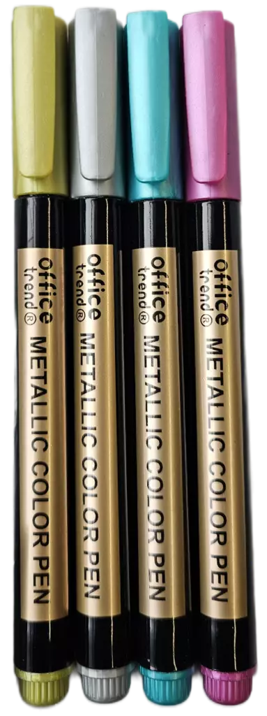 METALLIVÄRIKYNÄ 4 kpl/pkt - Kynät ja tussit - 6438506009809 - 1