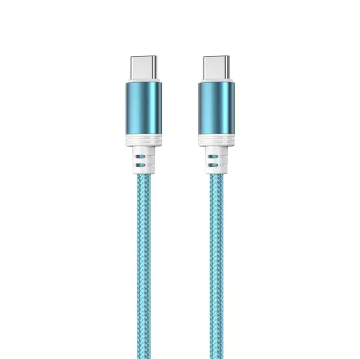 Mobia punottu kaapeli USB-A -> USB-C, 30W, 480 Mbps, 1m, sininen - Muut puhelintarvikkeet - 6430076524089 - 1