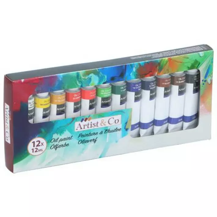 Öljyvärit 12 kpl 12ml - Taiteilijatarvikkeet - 8711252185859 - 1