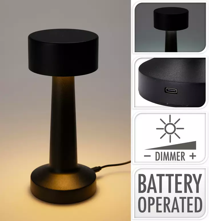 Pöytävalaisin musta 8 x 20 cm - Pöytävalaisimet - 8721037584159 - 1