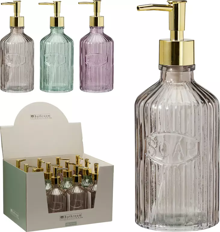 Pumppusaippuapullo lasia 450ML - Kylpyhuoneen piensisustustuotteet - 8721037539579 - 1