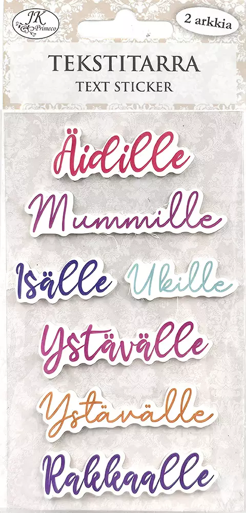 Tekstitarra Läheisille pastelli 2ark - Tee-se-itse DIY - 6417715090129 - 1