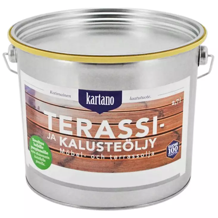 Terassi- ja kaluste=C3=B6ljy ruskea 2,7L Kartano - Puuöljyt ja terassin käsittely - 6438168098029 - 1