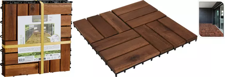 Terassilaatat muovia 30X30 cm 4 kpl/pkt - Puutarhapenkit ja -tuolit - 8721037884709 - 1