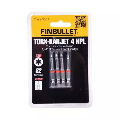 TORXBIT SAR 1/4" 4KPL T20 X 50MM - Ruuvauskärjet - 6438152033579 - 1